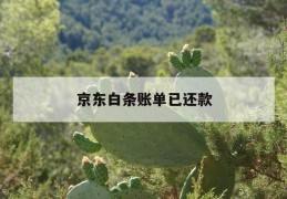 京东白条账单已还款