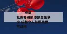 
       成都社保补缴的滞纳金是多少 成都个人补缴社保可以吗
     