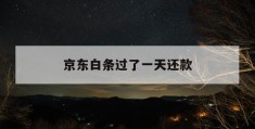 京东白条过了一天还款