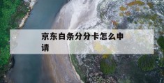 京东白条分分卡怎么申请