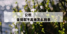 
       公积金提取不出来怎么回事
     