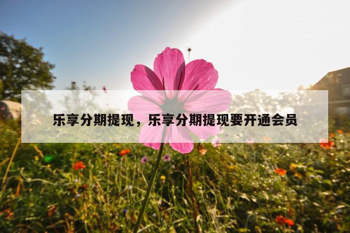 乐享分期提现,乐享分期提现要开通会员 第1张 乐享分期提现,乐享分期提现要开通会员 第1张