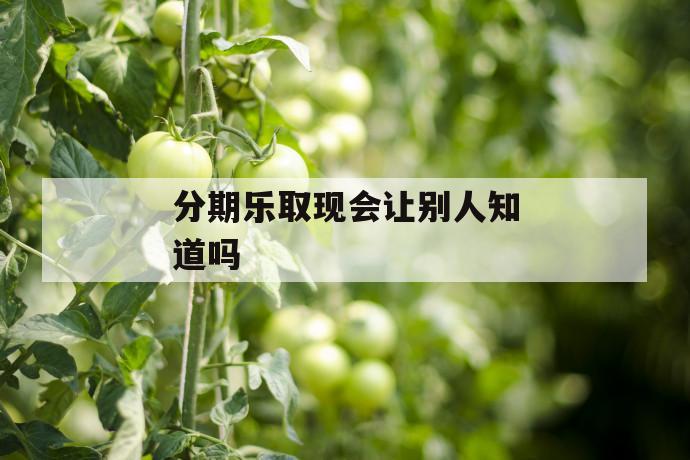 分期乐取现会让别人知道吗 第1张
