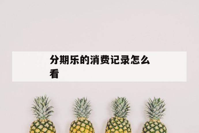 分期乐的消费记录怎么看 第1张 分期乐的消费记录怎么看 第1张