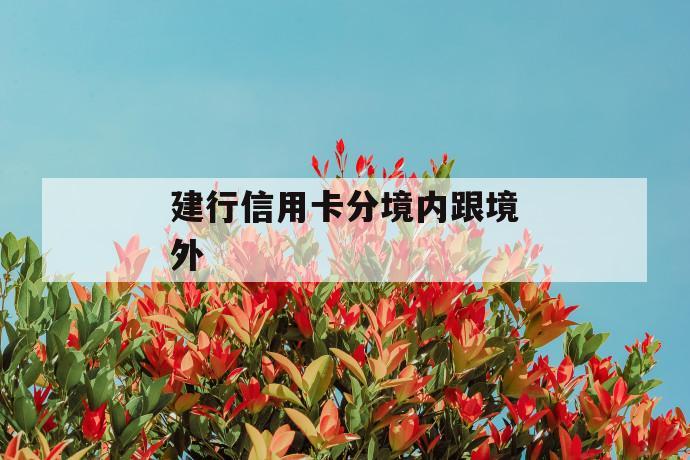 建行信用卡分境内跟境外 第1张 建行信用卡分境内跟境外 第1张