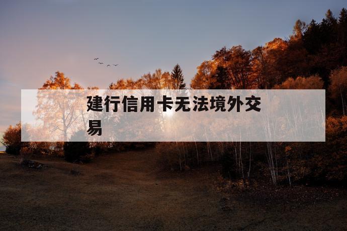 建行信用卡无法境外交易 第1张 建行信用卡无法境外交易 第1张