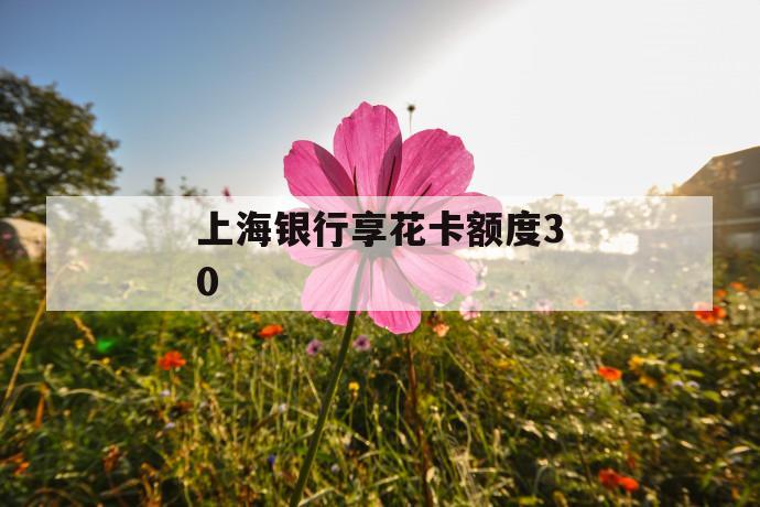 上海银行享花卡额度30 第1张 上海银行享花卡额度30 第1张