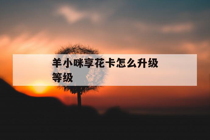 羊小咪享花卡怎么升级等级 第1张 羊小咪享花卡怎么升级等级 第1张