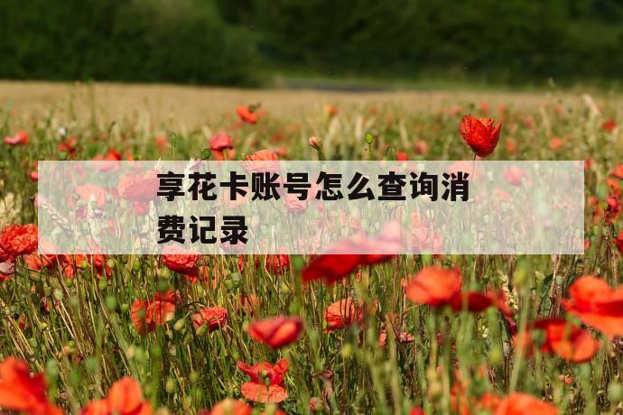 享花卡账号怎么查询消费记录 第1张 享花卡账号怎么查询消费记录 第1张