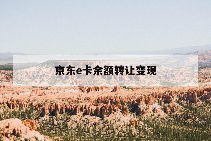 京东e卡余额转让变现 第1张 京东e卡余额转让变现 第1张