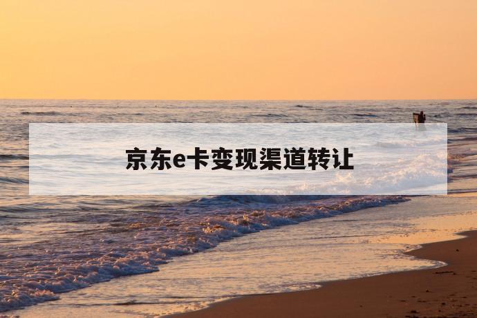 京东e卡变现渠道转让 第1张 京东e卡变现渠道转让 第1张