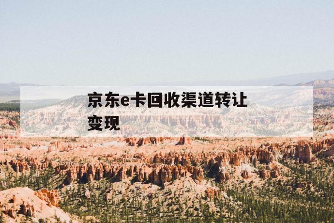 京东e卡回收渠道转让变现 第1张 京东e卡回收渠道转让变现 第1张