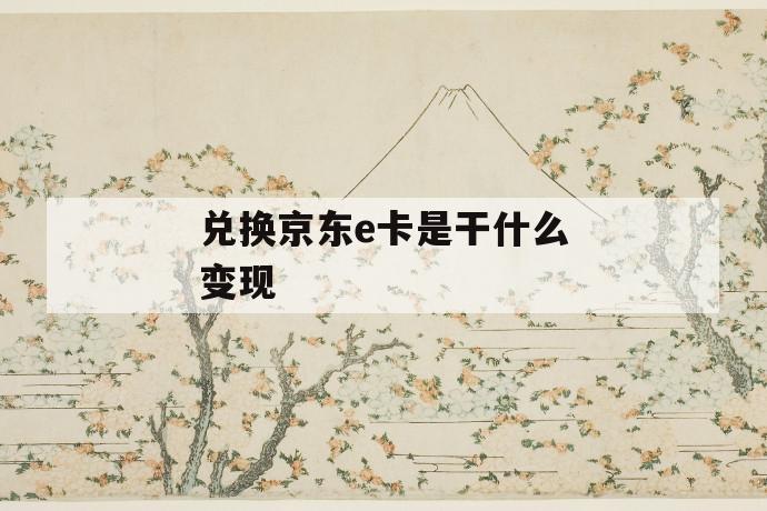 兑换京东e卡是干什么变现 第1张 兑换京东e卡是干什么变现 第1张