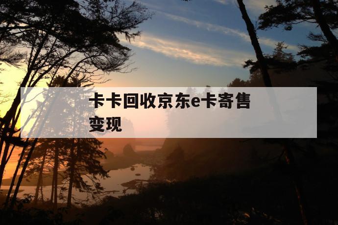 卡卡回收京东e卡寄售变现 第1张 卡卡回收京东e卡寄售变现 第1张