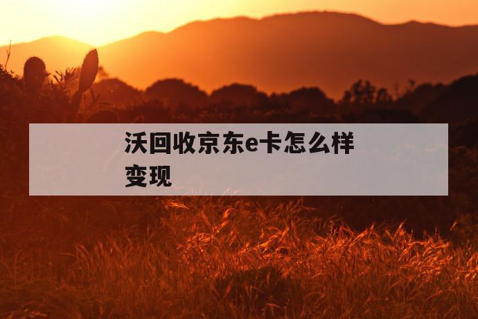 沃回收京东e卡怎么样变现 第1张 沃回收京东e卡怎么样变现 第1张