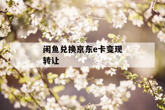 闲鱼兑换京东e卡变现转让 第1张 闲鱼兑换京东e卡变现转让 第1张