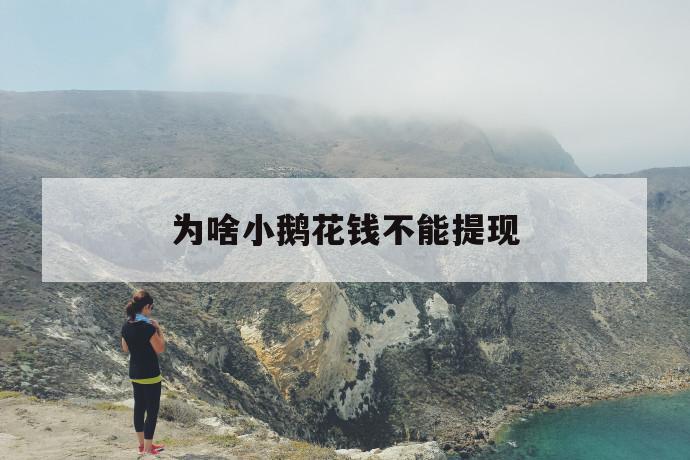 为啥小鹅花钱不能提现 第1张 为啥小鹅花钱不能提现 第1张
