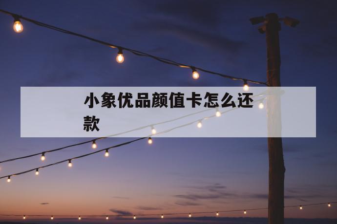 小象优品颜值卡怎么还款 第1张 小象优品颜值卡怎么还款 第1张