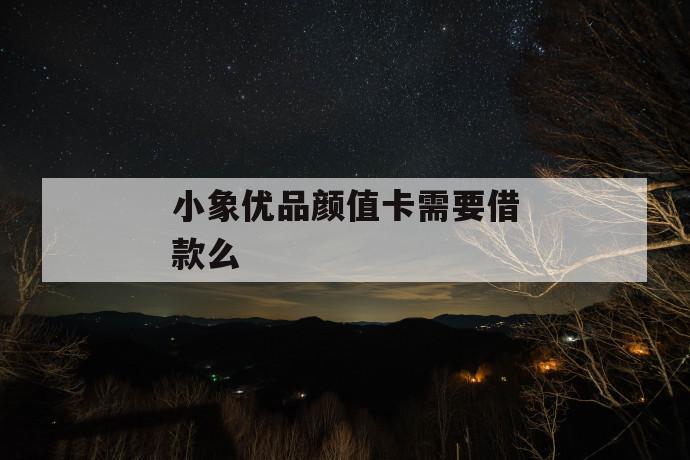 小象优品颜值卡需要借款么 第1张 小象优品颜值卡需要借款么 第1张