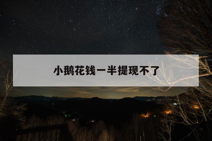小鹅花钱一半提现不了 第1张 小鹅花钱一半提现不了 第1张