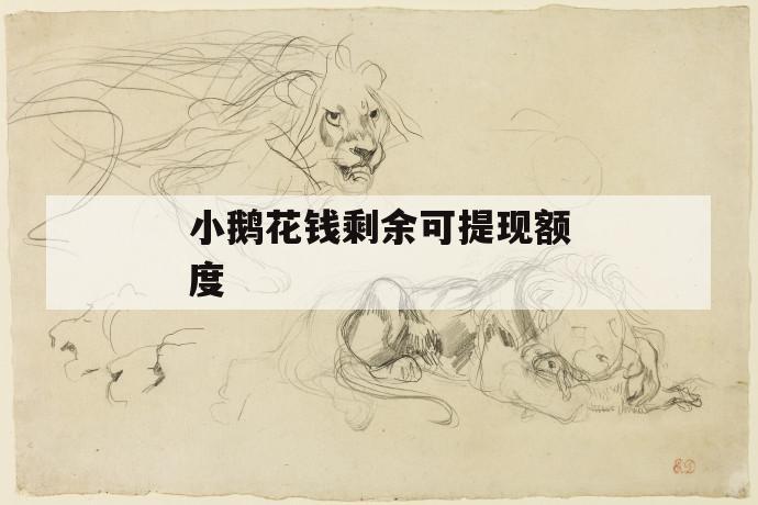 小鹅花钱剩余可提现额度 第1张 小鹅花钱剩余可提现额度 第1张