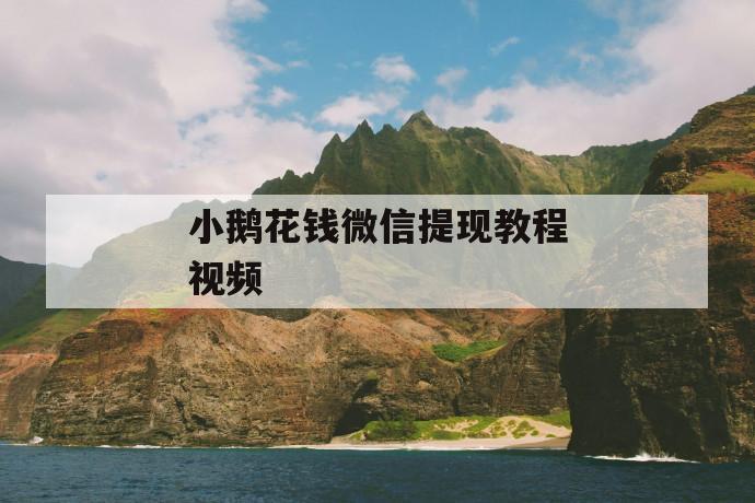 小鹅花钱微信提现教程视频 第1张 小鹅花钱微信提现教程视频 第1张