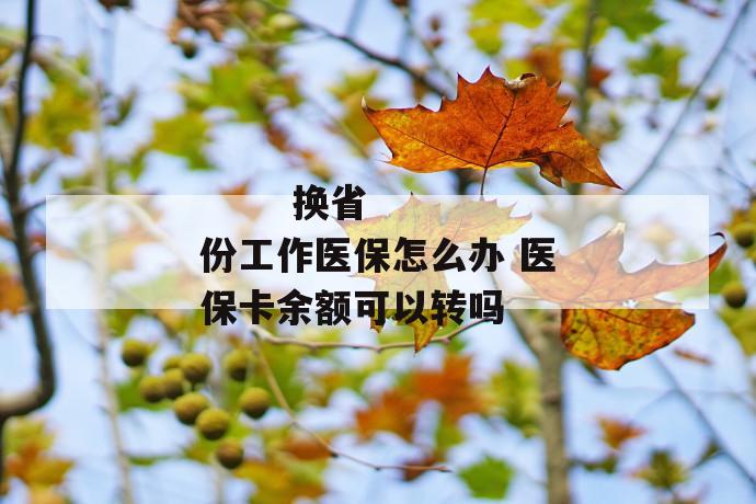 换省份工作医保怎么办 医保卡余额可以转吗
第2张
换省份工作医保怎么办 医保卡余额可以转吗
第2张