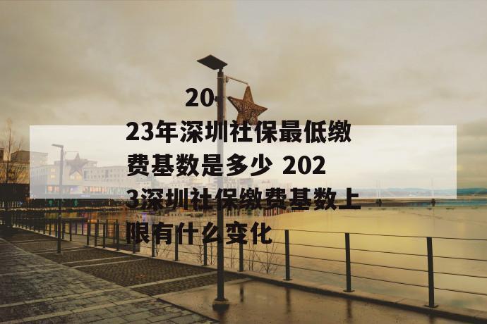 2023年深圳社保最低缴费基数是多少 2023深圳社保缴费基数上限有什么变化
第1张
2023年深圳社保最低缴费基数是多少 2023深圳社保缴费基数上限有什么变化
第1张