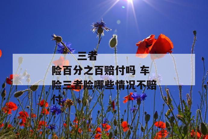 三者险百分之百赔付吗 车险三者险哪些情况不赔付
第2张
三者险百分之百赔付吗 车险三者险哪些情况不赔付
第2张