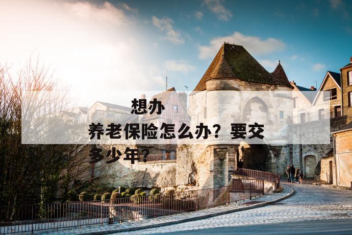 想办养老保险怎么办?要交多少年?
第1张
想办养老保险怎么办?要交多少年?
第1张