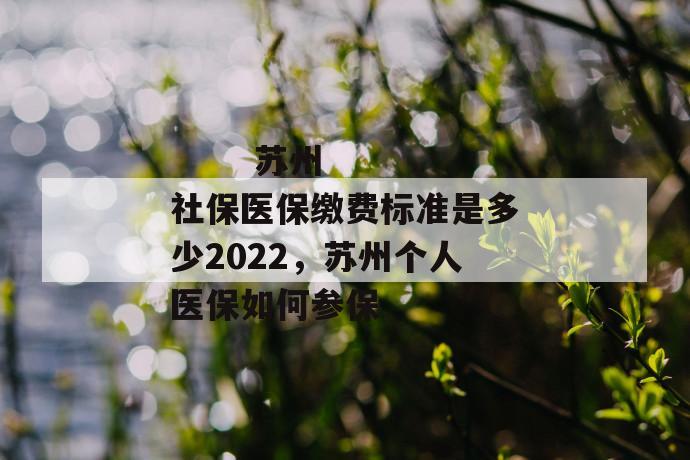 苏州社保医保缴费标准是多少2022,苏州个人医保如何参保
第1张
苏州社保医保缴费标准是多少2022,苏州个人医保如何参保
第1张