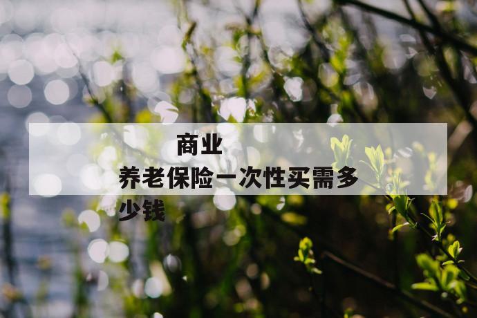 商业养老保险一次性买需多少钱
第1张
商业养老保险一次性买需多少钱
第1张