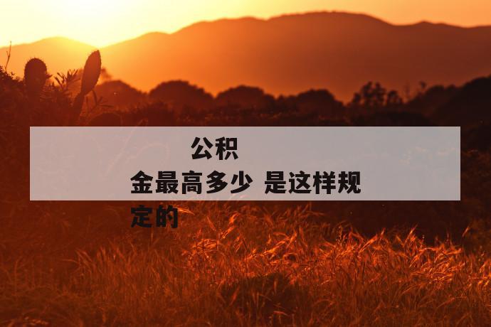 公积金最高多少 是这样规定的
第2张
公积金最高多少 是这样规定的
第2张