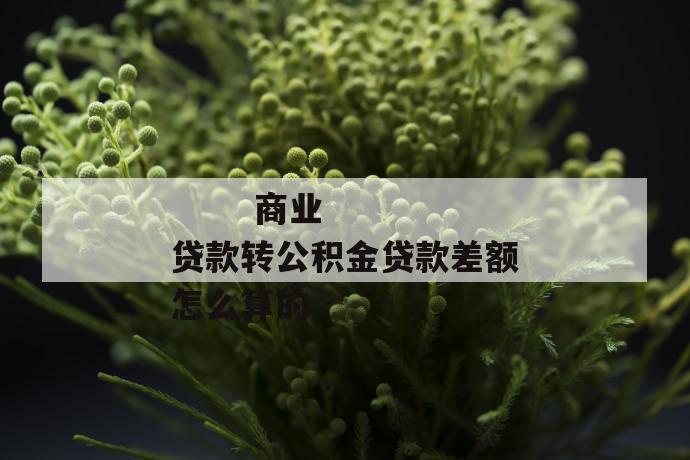商业贷款转公积金贷款差额怎么算的
第1张
商业贷款转公积金贷款差额怎么算的
第1张