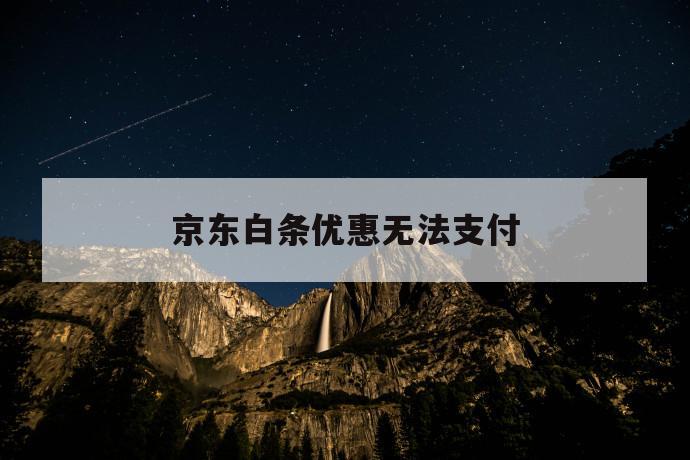 京东白条优惠无法支付 第1张 京东白条优惠无法支付 第1张