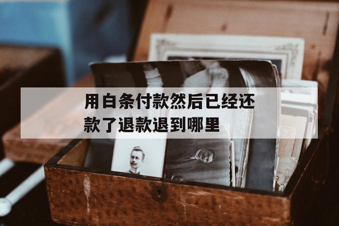 用白条付款然后已经还款了退款退到哪里 第1张 用白条付款然后已经还款了退款退到哪里 第1张