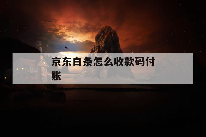 京东白条怎么收款码付账 第1张 京东白条怎么收款码付账 第1张