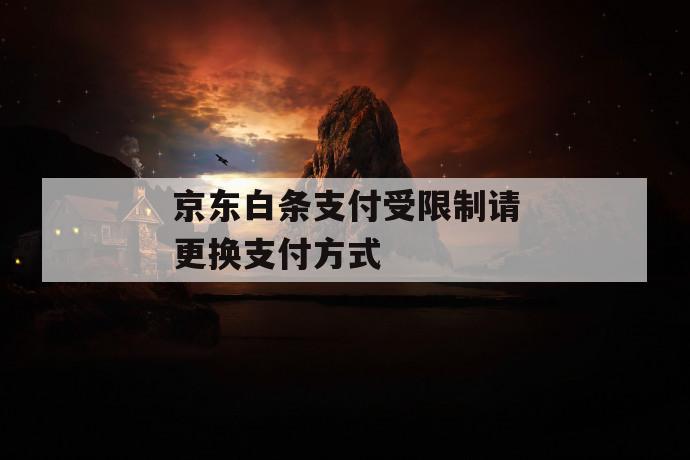 京东白条支付受限制请更换凯发天生赢家一触即发官网的支付方式 第1张 京东白条支付受限制请更换凯发天生赢家一触即发官网的支付方式 第1张