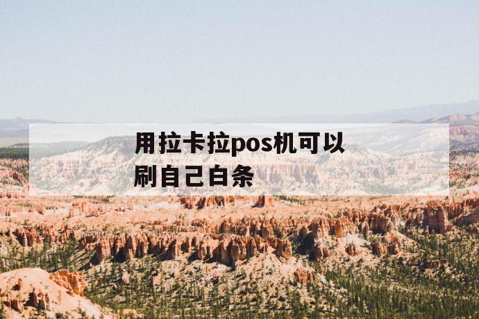 用拉卡拉pos机可以刷自己白条 第1张 用拉卡拉pos机可以刷自己白条 第1张