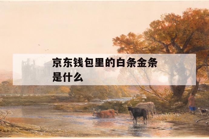 京东钱包里的白条金条是什么 第1张 京东钱包里的白条金条是什么 第1张