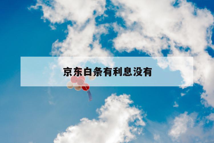京东白条有利息没有 第1张 京东白条有利息没有 第1张