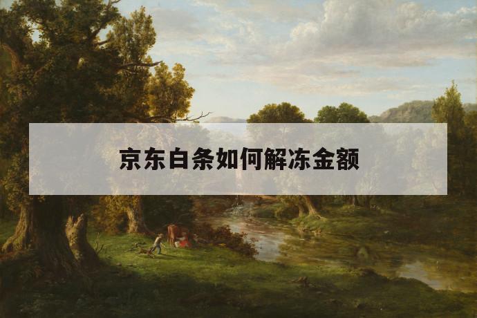 京东白条如何解冻金额 第1张 京东白条如何解冻金额 第1张