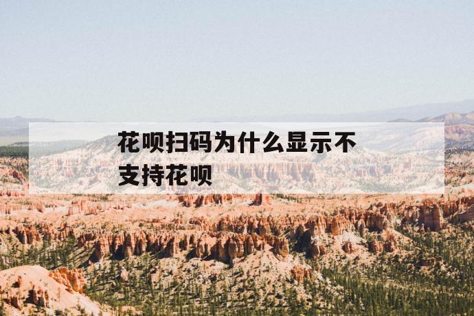 花呗扫码为什么显示不支持花呗 第1张 花呗扫码为什么显示不支持花呗 第1张