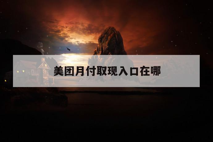 美团月付取现入口在哪 第1张 美团月付取现入口在哪 第1张