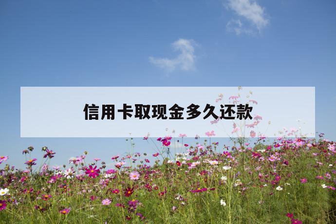 信用卡取现金多久还款 第1张 信用卡取现金多久还款 第1张