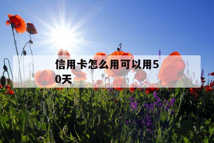 信用卡怎么用可以用50天 第1张 信用卡怎么用可以用50天 第1张