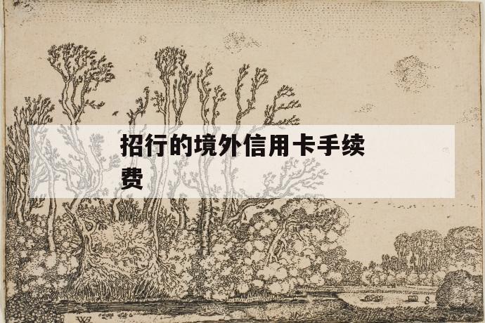 招行的境外信用卡手续费 第1张 招行的境外信用卡手续费 第1张