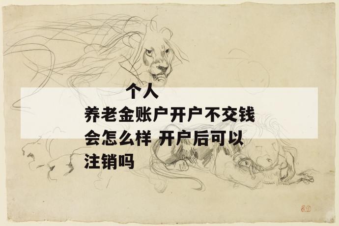 个人养老金账户开户不交钱会怎么样 开户后可以注销吗
个人养老金账户开户不交钱会怎么样 开户后可以注销吗