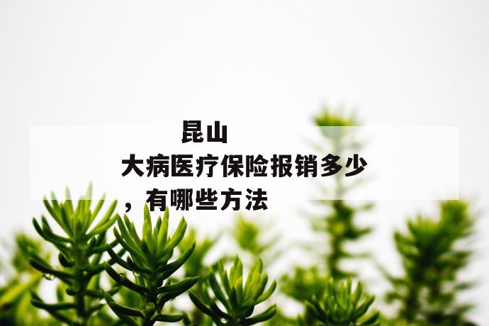 昆山大病医疗保险报销多少,有哪些方法
昆山大病医疗保险报销多少,有哪些方法