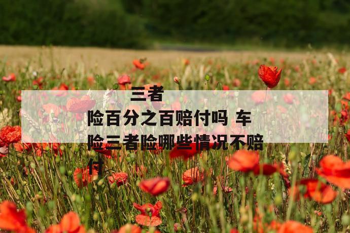 三者险百分之百赔付吗 车险三者险哪些情况不赔付
三者险百分之百赔付吗 车险三者险哪些情况不赔付